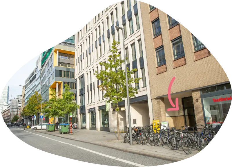 Eingang Praxis für Physiotherapie und Osteopathie in der Nähe – Hamburg Innenstadt